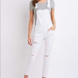 Charlotte Russe White Denim Overalls